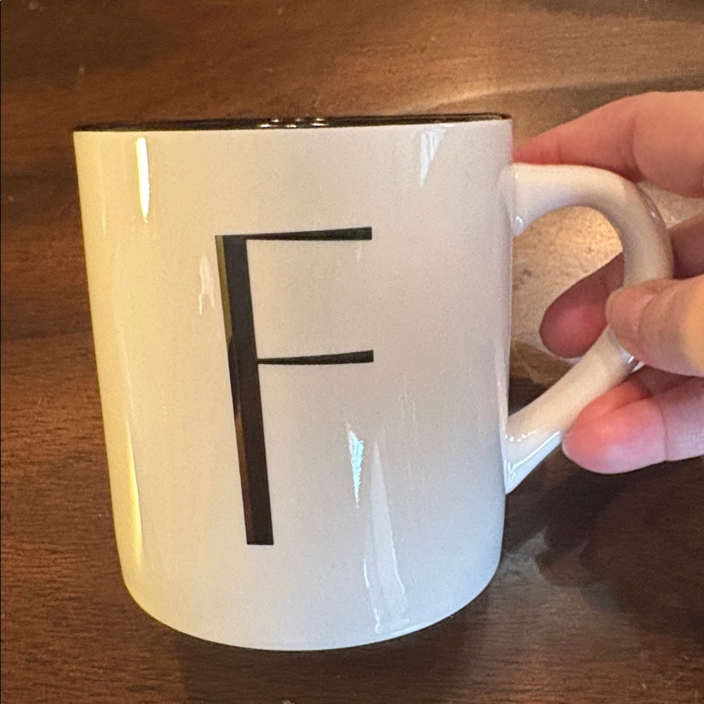 Threshold Initial F Stoneware Coffee Mug for any hand… Left, Right, Ambidextrous